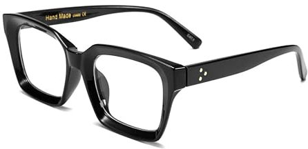 FEISEDY Lunettes Classiques Rectangulaires Verres Clairs Monture Epaisse pour Femmes Hommes B2461