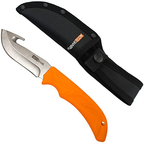 ACCUSHARP Gut Hook Knife for Game Processing, Precision Skinning Knife for Hunting, Corrosion Resistant Stainless Steel Dressing Knife with Sheath for Hunting and Outdoors
