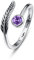 Geburtsstein Damen Verstellbarer Ring 925 Sterling silber Feder ring Birthstone Schmuck Geburtstag Geschenk für Frauen Mädchen (I-amethyst ring)
