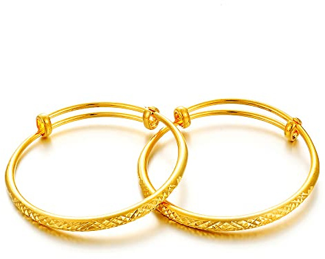 Ethlyn Braccialetti per Neonati Ragazze Ragazzi Placcato Oro Neonato Neonato Braccialetti Bambini Regalo di Compleanno di Natale 2 pz/lotto