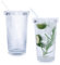 Iceten 2Pcs 375ML Ribbed Clear Glass Cups, Cold Coffee Cup with Lids and Straws Drinking Glassware Tumblers Set Ribbed Drinking Glasses Smoothie Cup Water Glass As Presents