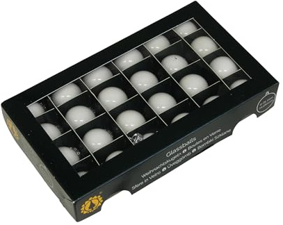 24 STK Glas Weihnachtskugeln Weiss Opal White Deko Kugeln Christbaumkugeln o402 Glaskugeln Chirstbaumschmuck Weihnachts Deko Kugeln