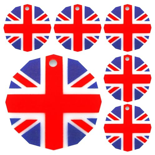 SOL 6pk Union Jack Shopping Trolley Token Coin – 23mm UK Pound Coin for Supermarket Trolley & Gym Locker – Durable, Lightweight, and Reusable – Ideal Keyring Token fo Coin-Operated Lockers