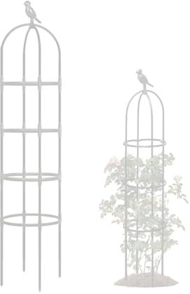 Rankhilfe Rankobelisk Metall 180x50cm 230x50cm 280x50cm 330x50cm Tomaten Rankhilfe Gitterspalier für Kletterpflanzen, Rosen, Gemüse und Blumen Obelisk (Color : White, Size : H330x D50cm(10.8x1.6ft)