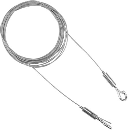 FINELYCR Cable Acero de Acero Inoxidable, Cable de Acero 1,5 mm x 5 m, Foto Ajustable Cuerda Alambre Soporta Hasta, Utilizado para Acampar, Secar Ropa, Cuerda para Cortinas