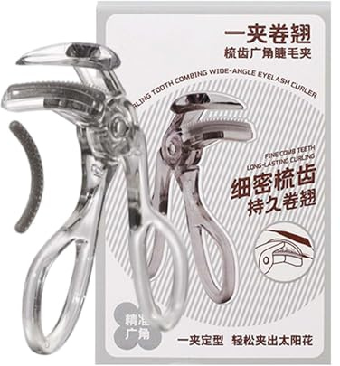 Rizador de pestañas de mano | Herramienta profesional de mano para rizar pestañas - Rizador de pestañas natural de larga duración, estilo gran angular con almohadilla de repuesto para principiantes