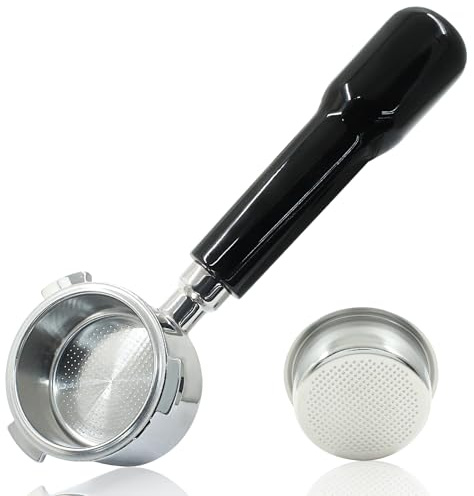 Moicstiy 51mm Bottomless Portafilter, Stainless Steel Grade | Triple Ear Lock, Filter Baskets, For Espresso and Cappuccino Machines