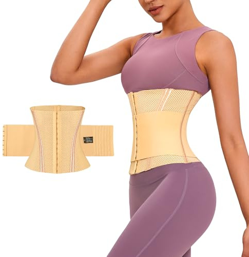 PQWEUU Fascia Addominale Dimagrante Corsetto Postpartum Cintura Snellente Pancia Cincher con Regolabile Fascia Post Parto Shapewear Intimo Modellante (Beige, XL(72-80KG))