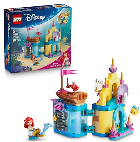 LEGO ǀ Disney Princess Le Palais Magique d’Ariel Miniature - Jouet Château de la Petite Sirène avec Micro-Poupée et Figurines Animaux de Sébastien & Polochon - Cadeau pour Fille dès 5 Ans 43285