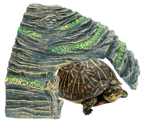 BAOSROY Grotta rettile, grotta per acquario, tartarughe d'acqua, accessori per tartarughe, accessori per acquari, accessori per terrario, terrazza galleggiante per rane