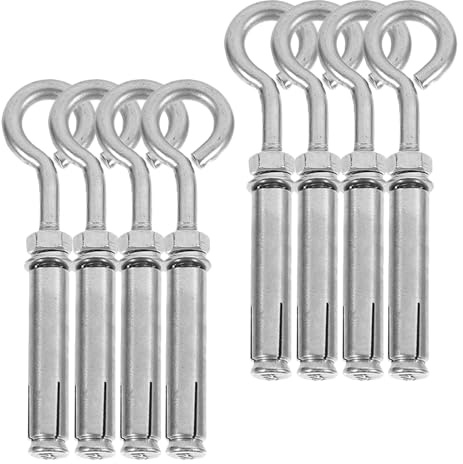 LIFKOME 8 Piezas Pernos de Expansión de Acero Inoxidable con Anillo Cerrado para Concreto Tornillos Resistentes para Fijación Segura de Tapas de Registro y Anclajes de Mampostería Espacios