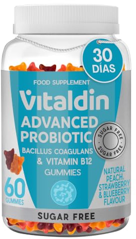 VITALDIN Gominolas Probióticas con Vitamina B12 y Sin Azúcar - 60 uds