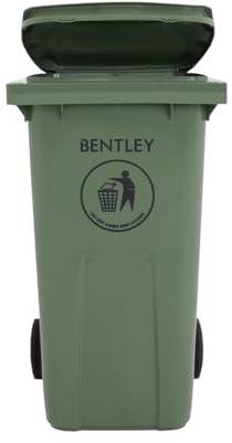 CHARLES BENTLEY Wheelie Bin, 240 Litre, Green Wheelie Bin, Weatherproof, Durable, High Density Polyethylene, Two Wheels, Ultra Violet Resistant, Robust, Frost and Chemical Exposure (99x73x58.5cm)