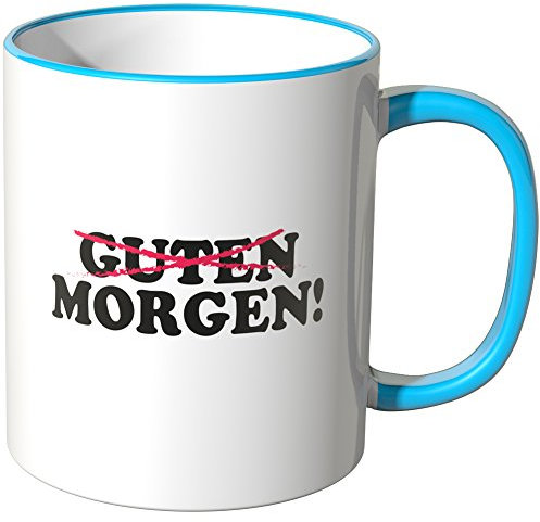 WANDKINGS® Tasse, Schriftzug: Guten Morgen - BLAU