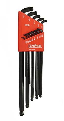EKLIND 17213 Double-Ball-Hex-L Key allen wrench - 13pc set SAE Inch Sizes .050-3/8 Extra Long