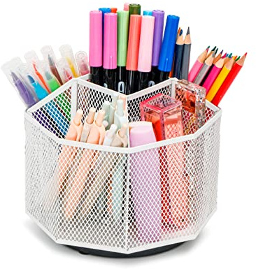 EXERZ Desk Organiser/Mesh Desk Tidy Candy/Pen Holder/Multifunctional Organiser 360 Rotating