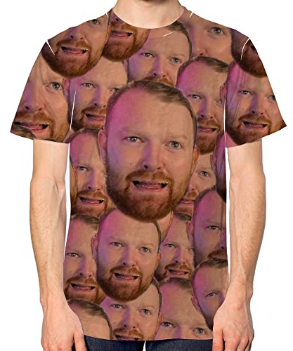 Funny Personalised T Shirt All Over Face Print Top Tee Stag Do Gift Funny Men Women