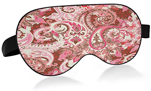 Masque de sommeil à motif cachemire pour femmes et hommes, lisse et confortable, masque pour les yeux, bandeau de nuit avec sangle réglable pour les voyages, le travail posté