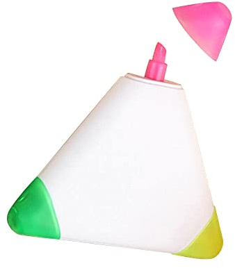TopHomer Highlighter Pen Multi 3 färger i 1 markörpenna brevpapper stjärnform (rosa, gul, grön) för kontor och skola