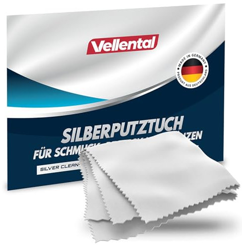 Chiffon de nettoyage pour bijoux, couverts et pièces de monnaie - Chiffon de polissage pour l'entretien et le nettoyage de l'argent véritable - Fabriqué en Allemagne