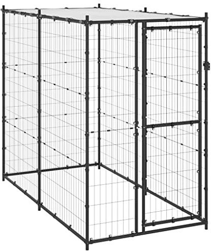 Rabbit Cages,Guinea Pig Cages,Puppy Cages,Kitten Enclosures,Chicken Coops,for Outdoor Free-Range Farm,Outdoor Dog Kennel Steel with Roof 43.3x86.6x70.9