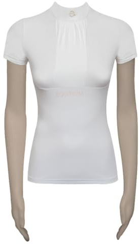 e EQUITYUM T-Shirt Concorso Donna ADA, vestibilità Aderente, Leggera e Confortevole, Ideale per l’Equitazione (S, Bianco)