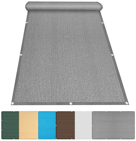Toldo Vela de Sombra 1 x 2.2 m Protección Rayos UV y HDPE Transpirable Vela de Sombra Exterior con Kits de Montaje para Patio, Plantas Flores, Balcón, Gris