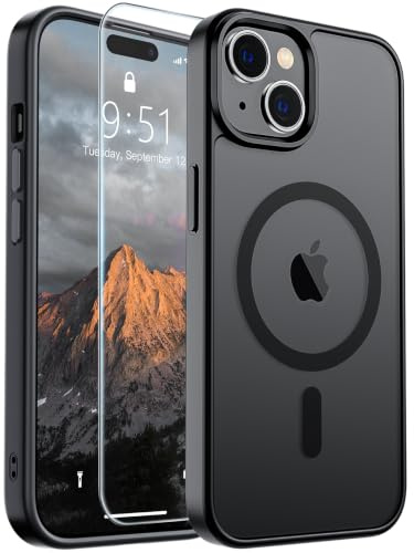 SUPFINE Magnetic for iPhone 15 Case Black