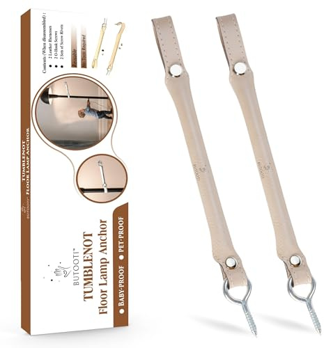 TUMBLENOT Floor Lamp Anchor for Baby proofing (2PCS) First of Its Kind Prevents Standing Lamps from Falling âReusable for Generations, Compliments Home Decor, No Tools Needed, Baby Safety Pet Safety