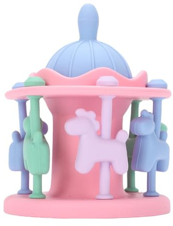 POENVFPO Baby Carousel Teether Toy, Silikon Baby Rattle Sensory Tänder Tugga Leksaker för Sugande Behov