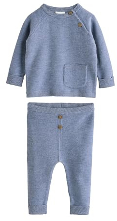 NEXT Bebés niño Conjunto de jersey y leggings de punto para bebé Azul 12 Meses-18 Meses
