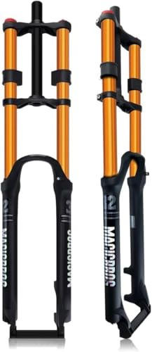 Caimcie 26/27,5/29 tum downhill-mountainbike fjädergaffel med luftfjäder, 180 mm fjäderväg, dubbel axelgaffel, 1 1/8 tum fjädergaffel, skivbroms, snabbkoppling, 9 mm B, 26 tum