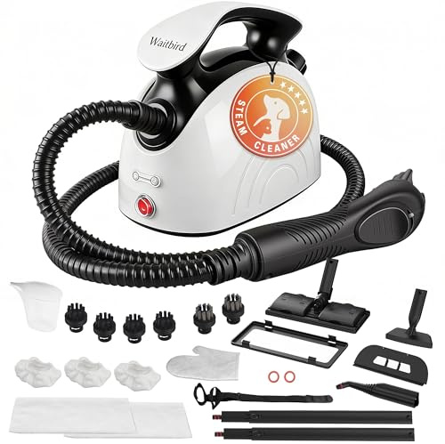 Steam Cleaner, Steam Cleaner For Home, Handheld Steamer For Cleaning With 21 Accessories, 248 °F High Temperature, Suitable for Grout, Floor. Sofas, Upholstery, White