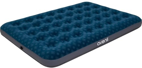 AVENLI Matelas Gonflable Double-Size 191x137x22 cm, 2 Personnes, Coil-Beam, floqué, jusqu'a 220 kg, Vert, Camping lit d'appoint Plein air – Matelas Gonflable pour 2 Personnes