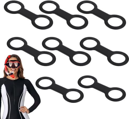 Générique Attache Tuba – Silicone | 8 Pièces Clip De Masque Porte-Tube | Support Souple pour Fixation Sécurisée Aux Lunettes De Plongée Confort Natation Snorkeling