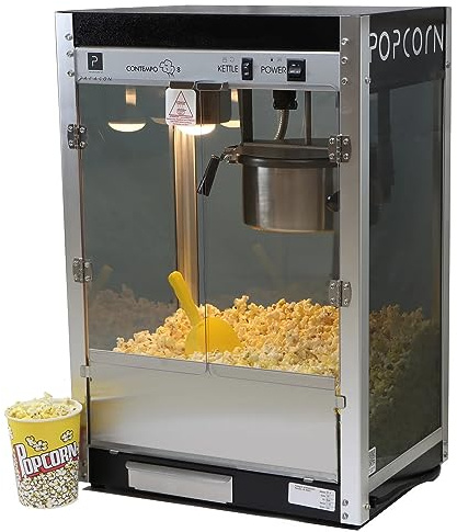 Paragon Contempo Pop 8 Ounce Popcorn Machine for Professional Concessionaires Requiring Commercial Quality High Output Popcorn Equipment, Black and Chrome