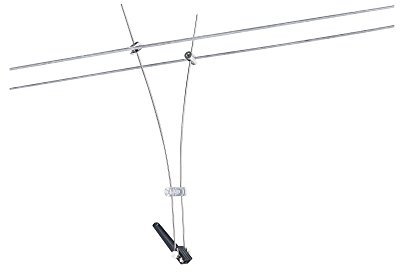 Paulmann 9711229 Halogen Seilsytem Comet Einzelspot GU5,3 max. 50W 12V Chrom Metall, 2.5 x 2.5 x 30 cm