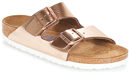 Birkenstock Classic 952093 Arizona Leder Softfootbed, Damen Pantoletten, Braun (Metallic Copper), 38 EU (5 UK)