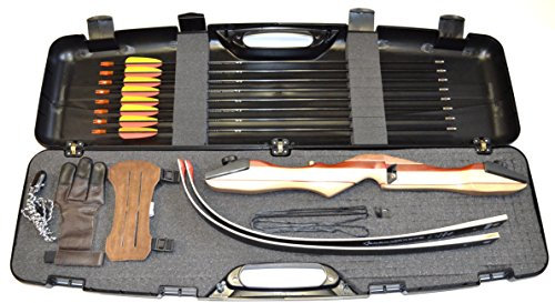 Bogenset Einsteigerset Ragim Wildcat Plus Recurvebogenset mit 8 Fieberglaspfeile, Koffer und viel Zubehör