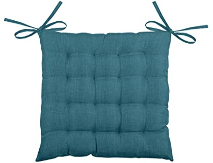 Stof - Galette de Chaise - Taille 40x40 cm - 100% Polyester - Couleur Turquoise - Modèle Bea - Qualité Exceptionnelle - Confortable et Élégant - Facile d'entretien