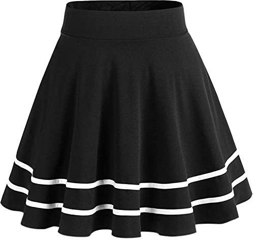 Bridesmay Falda Mujer Plisada Corto Casual Mini Multifuncional para la Escuela, la Oficina, Las Fechas y Las Fiesta Black-White S