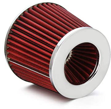 Madlife Garage Universal Car Air Filter High Power Sports Mesh Cone Air Intake Filter Chrome Finish for Car Automobile Racing