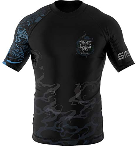 SMMASH Takeo Rashguard Niño Manga Corta, Camisetas para MMA, Artes Marciales, Deportivo Niño Camiseta, Krav Maga, K1, Karate, Material Transpirable y Antibacteriano, (L)