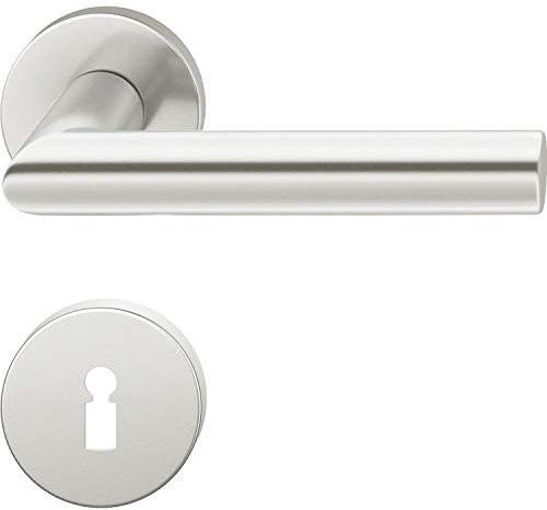 FSB Drückergarnitur 12 1076 ASL auf Rosette BB, silber eloxiert