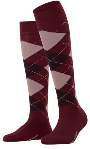 Burlington Marylebone W Kh lana estampados 1 par, Calcetines largos Mujer, Rojo Cranberry 8033, 36-41