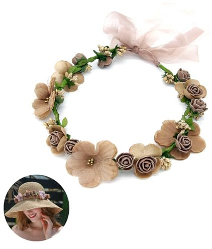 Couronne de Fleurs,Mariage Floral Bandeau Guirlande Florale Bandeaux Mariage Nuptiale Fleur Guirlande Florale Bandeaux Bandeau de Fleurs pour Party Festival Beach Travle Mariage