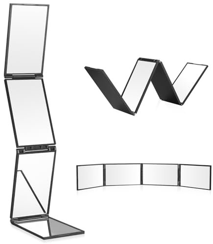 360 Grad Spiegel - 4 Wege Faltbarer Taschenspiegel für Handtasche, Kosmetikspiegel, Kleiner Tragbarer Makeup für Reise