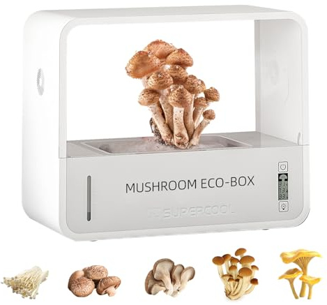Kit de culture de champignons intelligent avec affichage de la température et de l'humidité, humidification automatique, réglage LED à 3 couleurs, ventilation, silencieux et économe en énergie