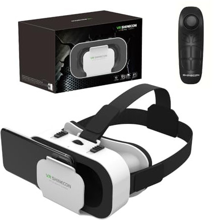 VR Headset with Remote for Phone – 3D Virtual Reality Glasses for iPhone & Android, Adjustable Goggles for 4.7–6.5 Smartphones, Gift-Ready, Ideal for Beginners, Movies & Kids