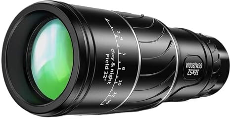 Telescopio portatile, Telescopio monoculare compatto 16X52 con lente ottica ad alta definizione, portatile, prisma BAK4, impermeabile, con tracolla e panno for la pulizia. per birdwatching, pesca e at